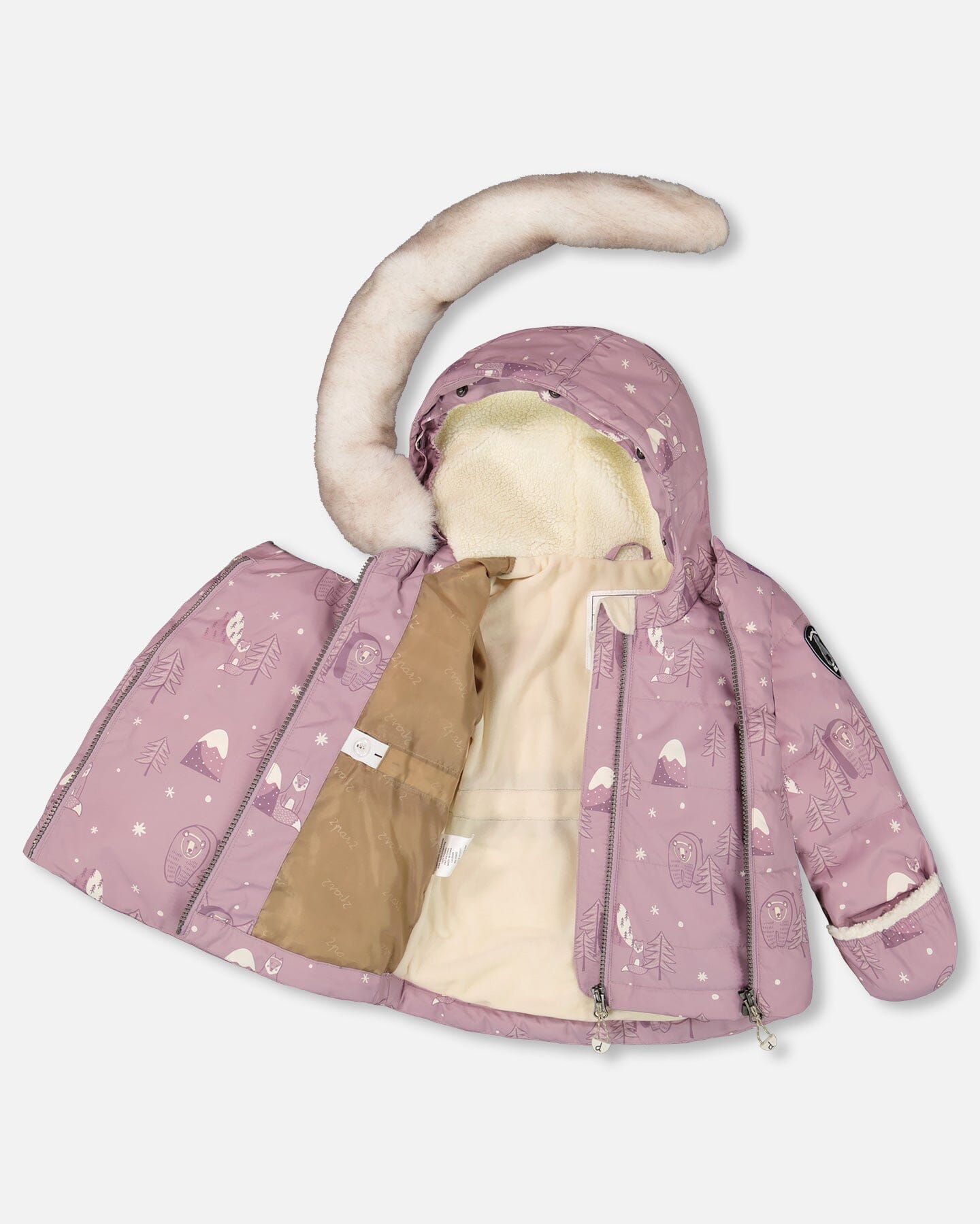 Two-Piece Baby Snug Snowsuit Purple Bear Print