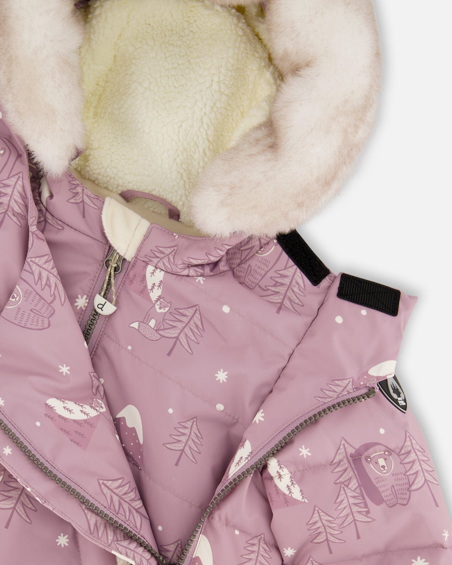 Two-Piece Baby Snug Snowsuit Purple Bear Print