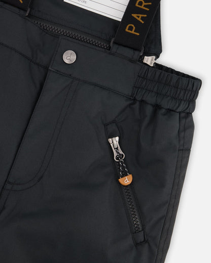 Two-Piece Play Snowsuit With Colorblocked Jacket Black
