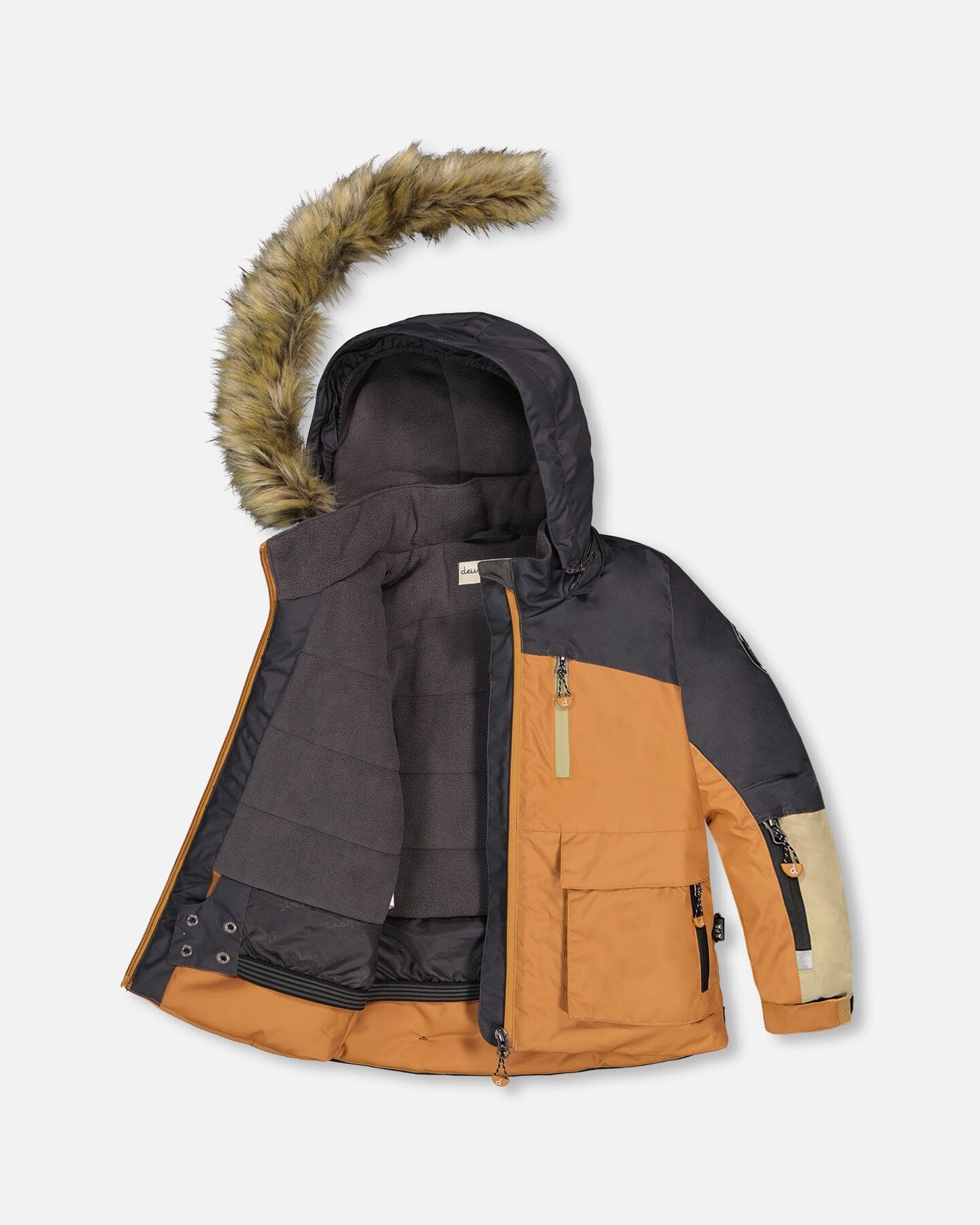 Two-Piece Play Snowsuit With Colorblocked Jacket Black