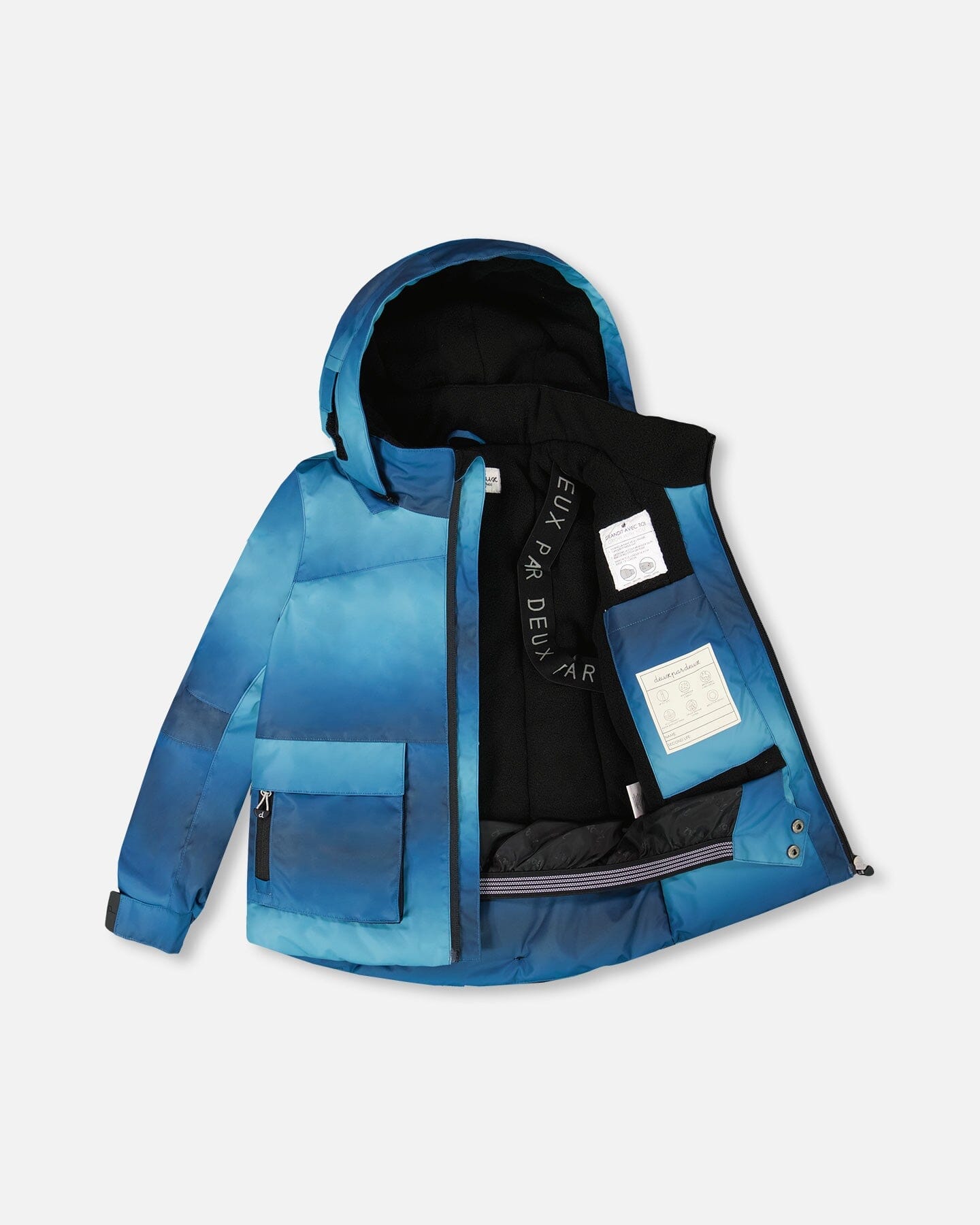 Two-Piece Play Snowsuit With Printed Jacket And Solid Pant Black