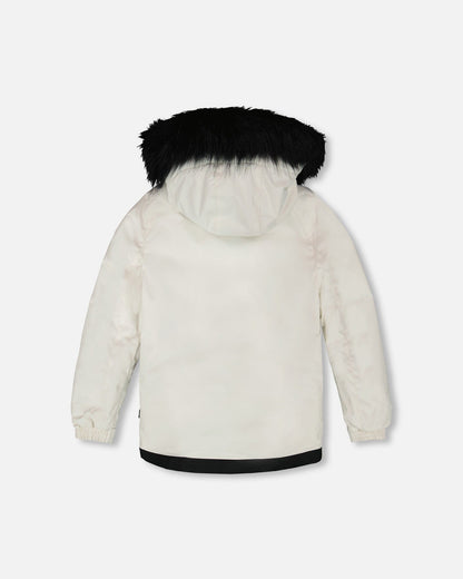 Two-Piece Play Snowsuit Off-White With Printed Pants