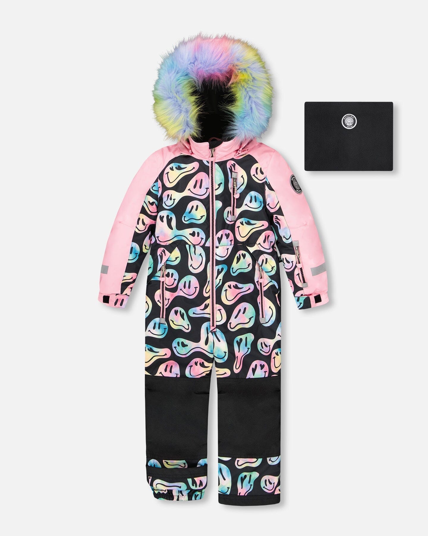 One-Piece Play Snowsuit Smiley Face Girl