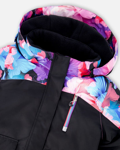 Two-Piece Play Snowsuit Black Butterfly Print