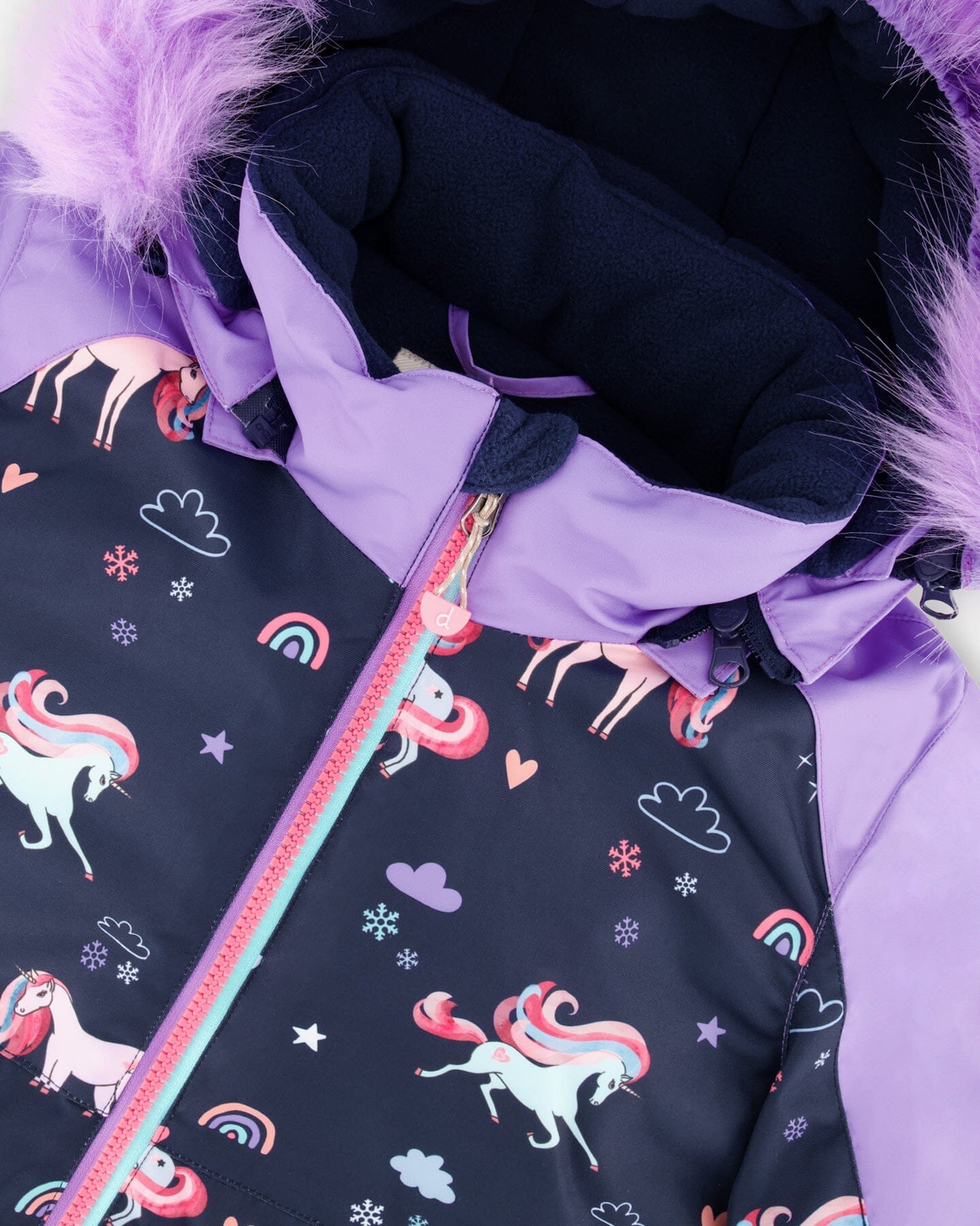 Two-Piece Play Snowsuit With Printed Colorblocked Jacket Lavender
