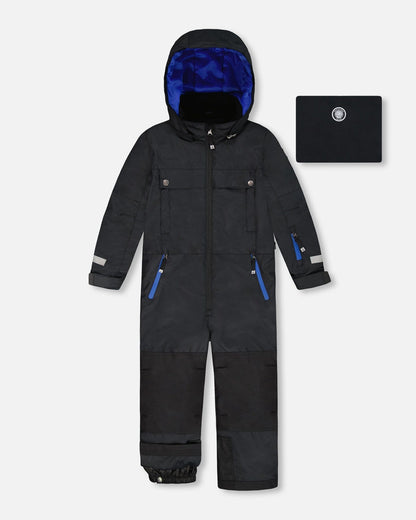 Solid One-Piece Teknik Snowsuit Black