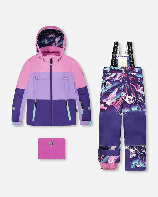 Two-Piece Teknik Snowsuit Purple Mountain Print