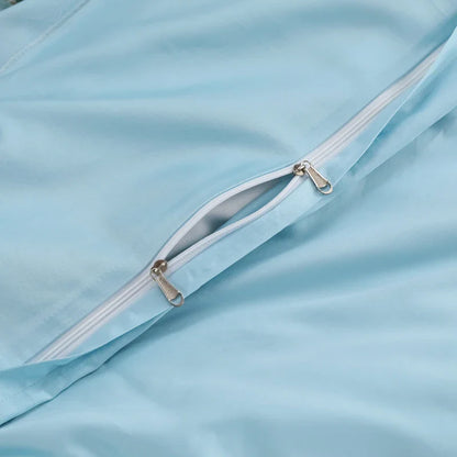 Wild Whimsy 600 TC Floral Cotton Duvet Set - White/Aqua