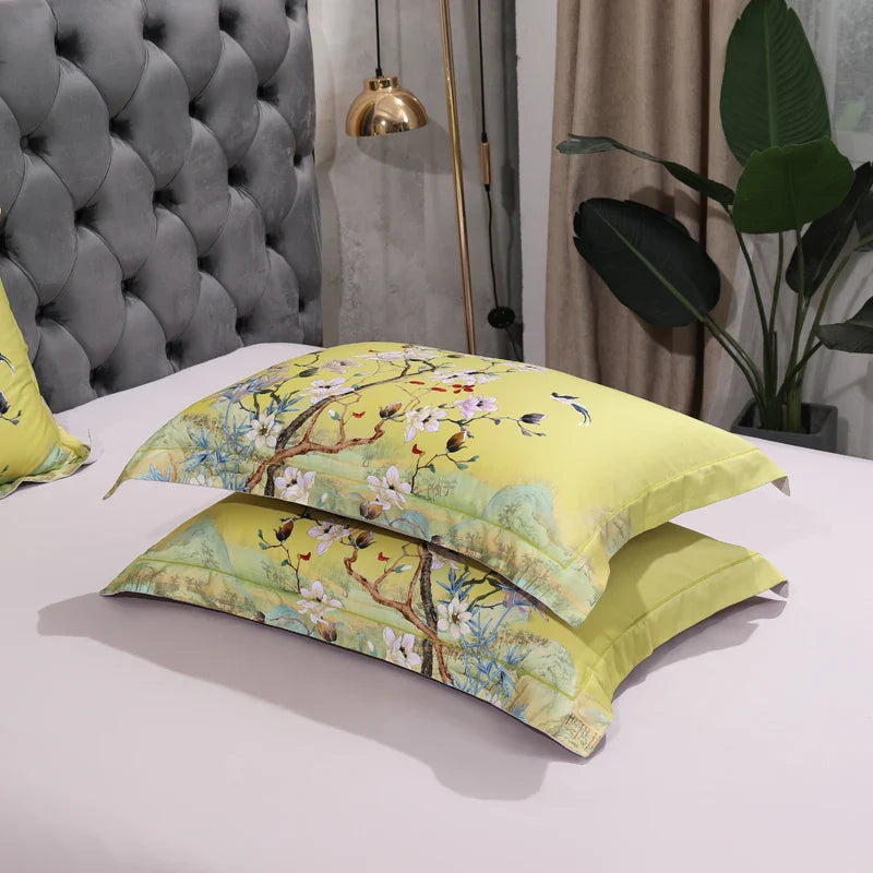 Wild Whimsy 600 TC Floral Cotton Duvet Set - Green
