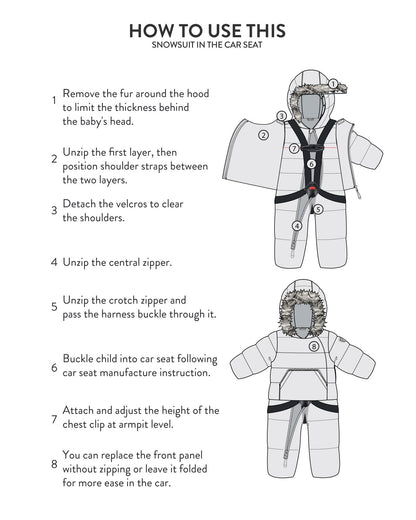 One Piece Baby Hooded Snowsuit Doe Designed For Car Seat