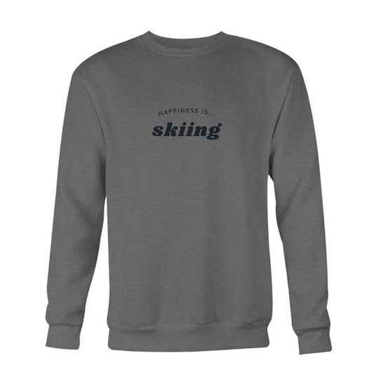 Men's Skiing Crew Sweatshirt, Charcoal