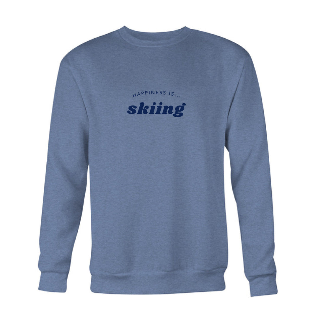 Men's Skiing Crew Sweatshirt, Heather Navy