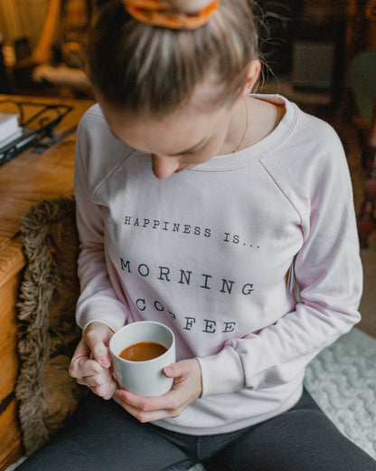 Women's Coffee Crew Sweatshirt, Ballet Pink