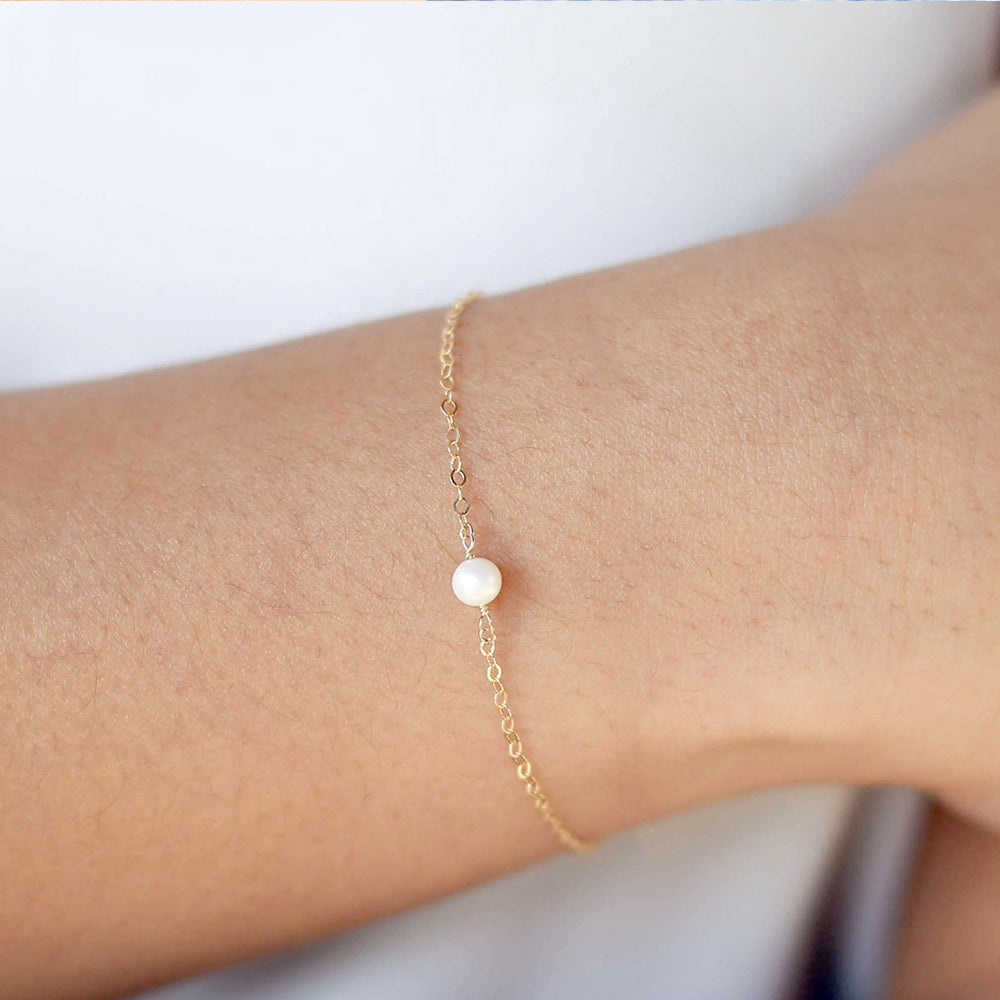 delicate pearl drop bracelet