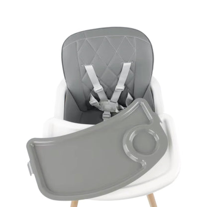 Convertible Baby High Chair with Wooden Legs, Adjustable Tray, and Cushioned Seat | Wooden High Chair