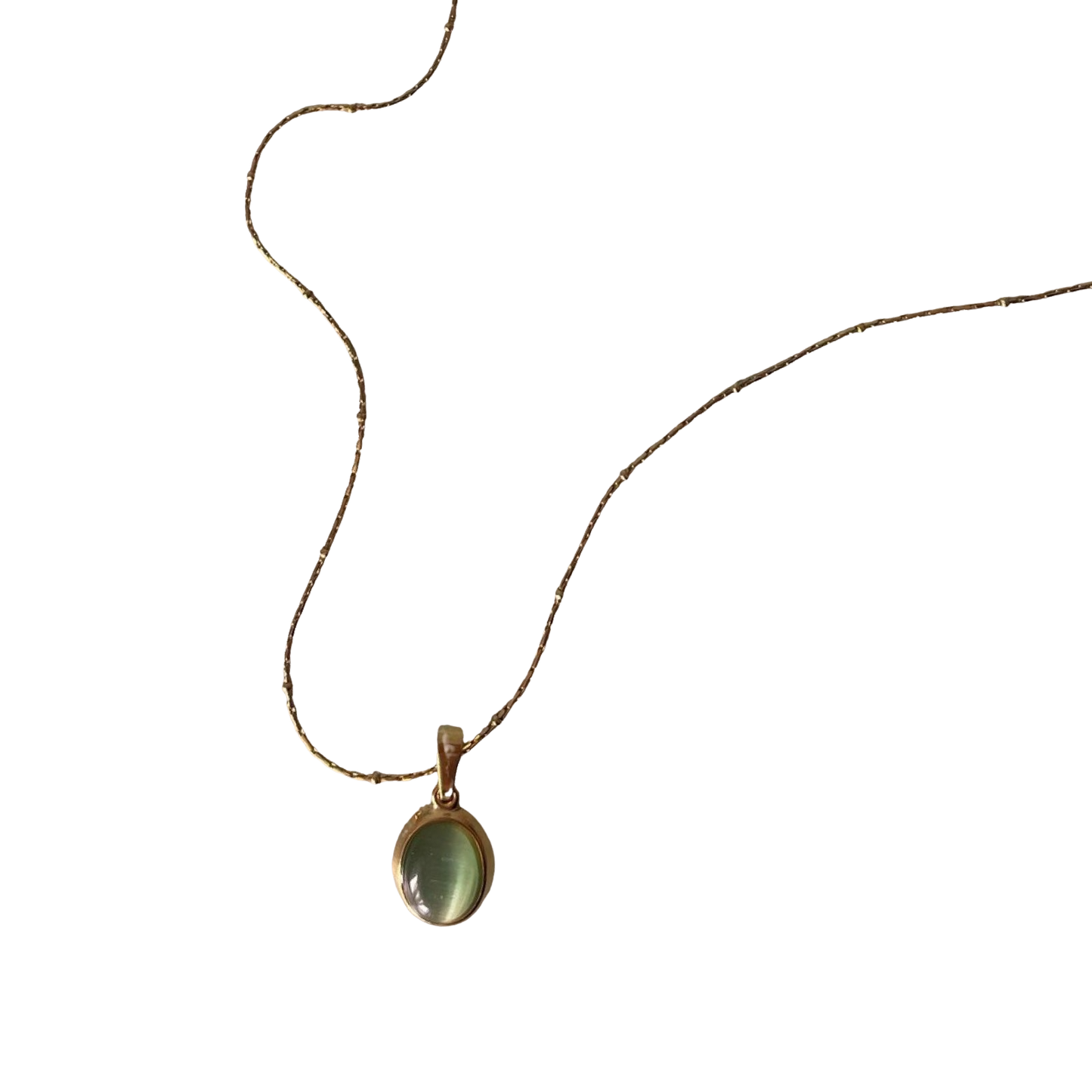 Emma Necklace | Green Stone Globe Chain Necklace