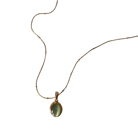 Emma Necklace | Green Stone Globe Chain Necklace