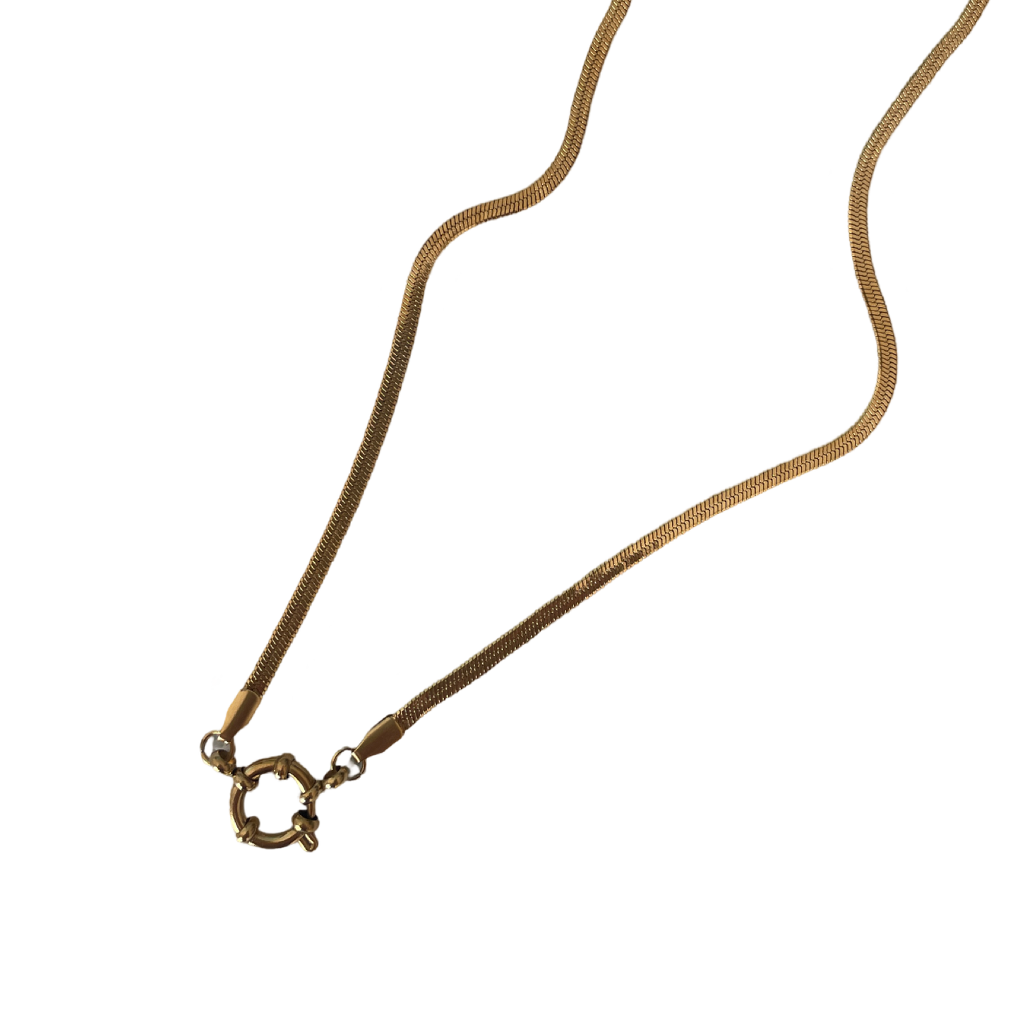 Annie Necklace | Snake Chain Necklace with Anchor Closure