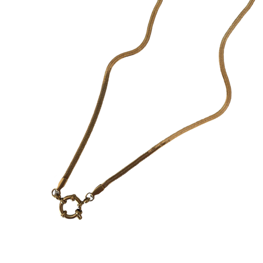 Annie Necklace | Snake Chain Necklace with Anchor Closure