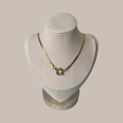 Annie Necklace | Snake Chain Necklace with Anchor Closure