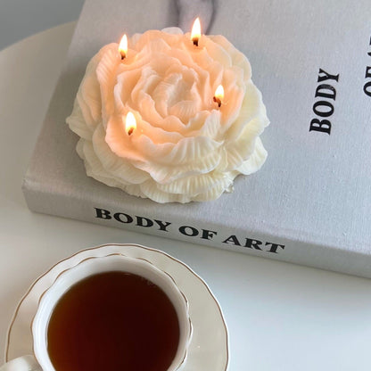 Large Peony Flower Candle