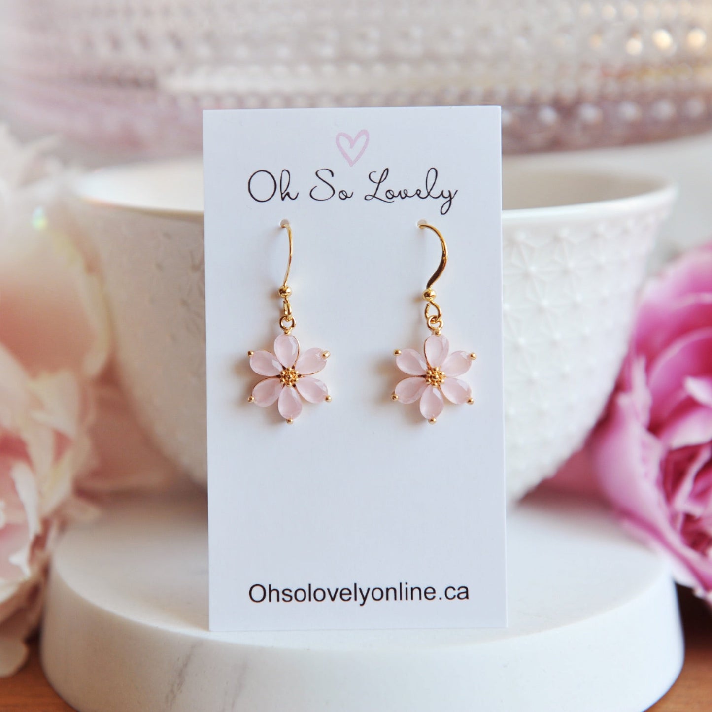 CHARLOTTE, Beautiful Flower Dangle Earrings