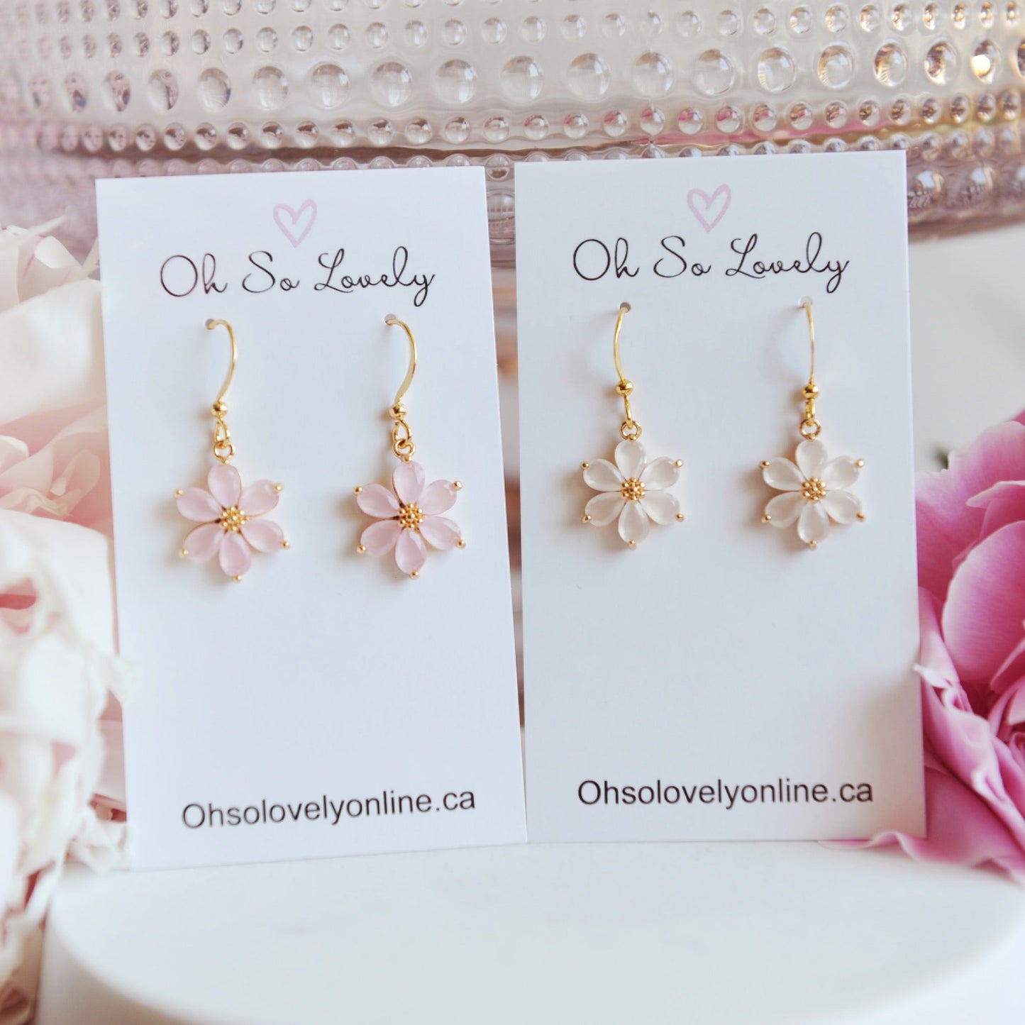 CHARLOTTE, Beautiful Flower Dangle Earrings