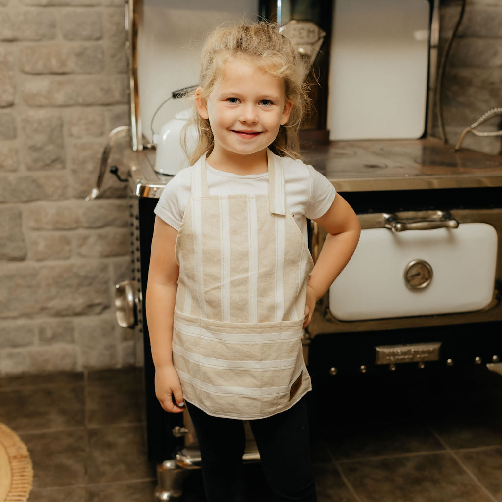 Natural Stripe Apron, Adult & Child