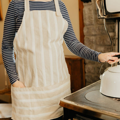 Natural Stripe Apron, Adult & Child