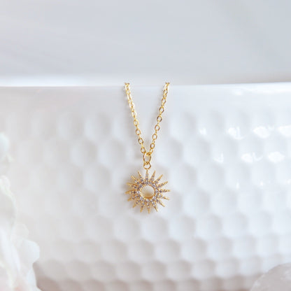 BRIELLE Gold Sun Necklace