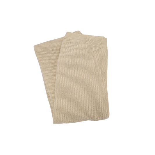 Textured Cream Knit Throw Blanket