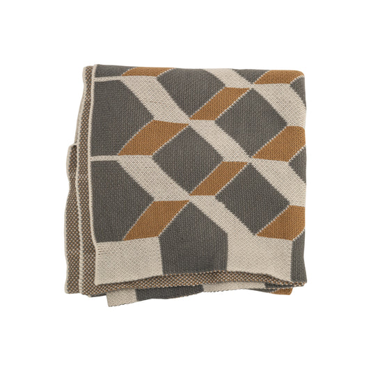 MetroGlam Tri Color Arcylic Knit Throw Blanket 50"x 60"