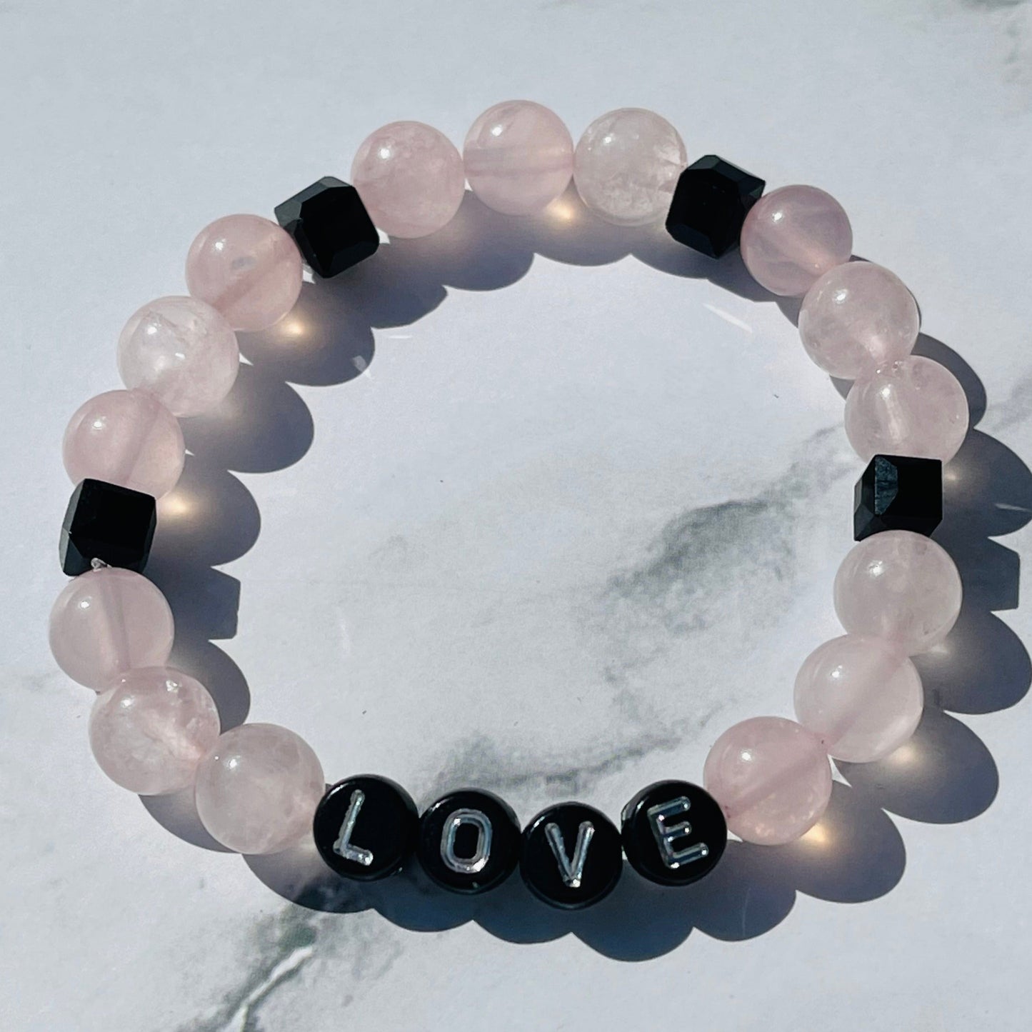 Dog Mom Mala Bracelet Stack (Set) - Rose Quartz