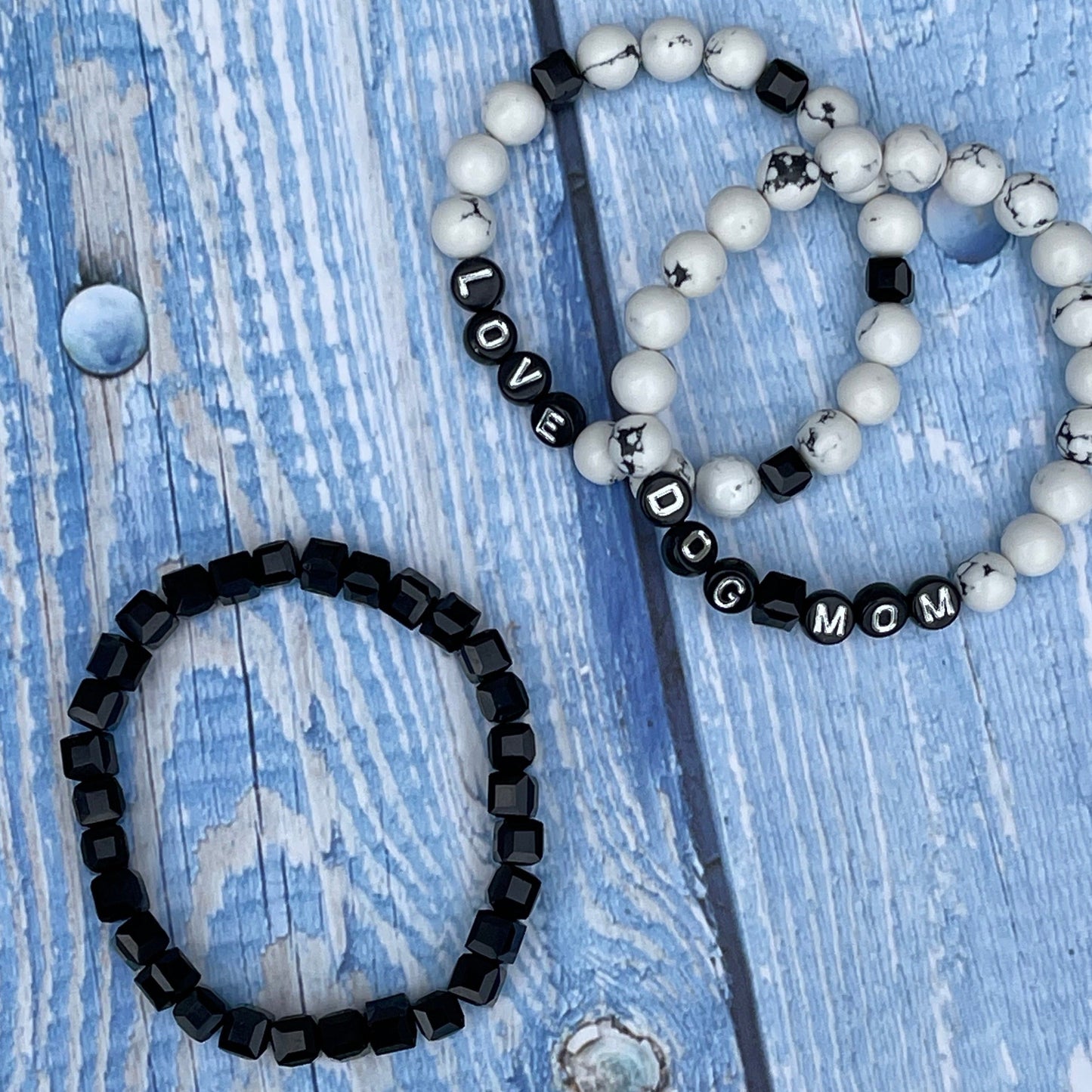 Dog Mom Mala Bracelet Stack (Set) - Howlite