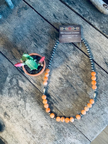 Navajo Pearl And Calcite Necklace