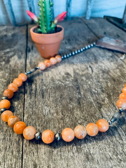 Navajo Pearl And Calcite Necklace