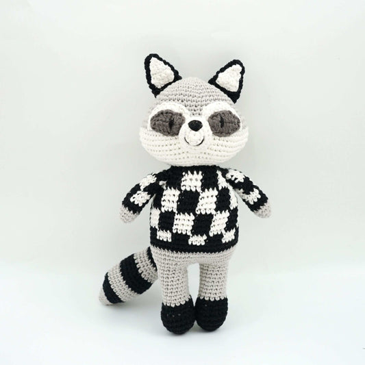 Bandit the Raccoon | Handmade Crochet Cotton Toy | Soft Raccoon for Kids