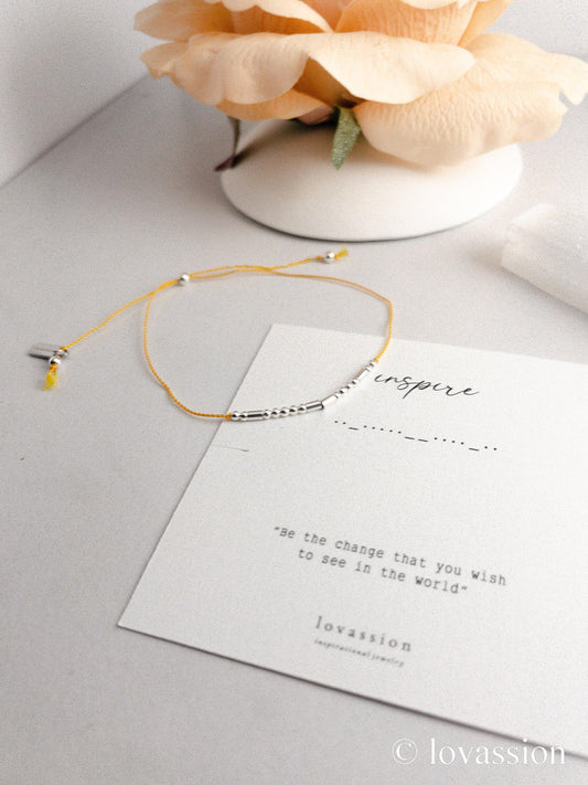 14K Inspire Bracelet | Morse Code Jewelry