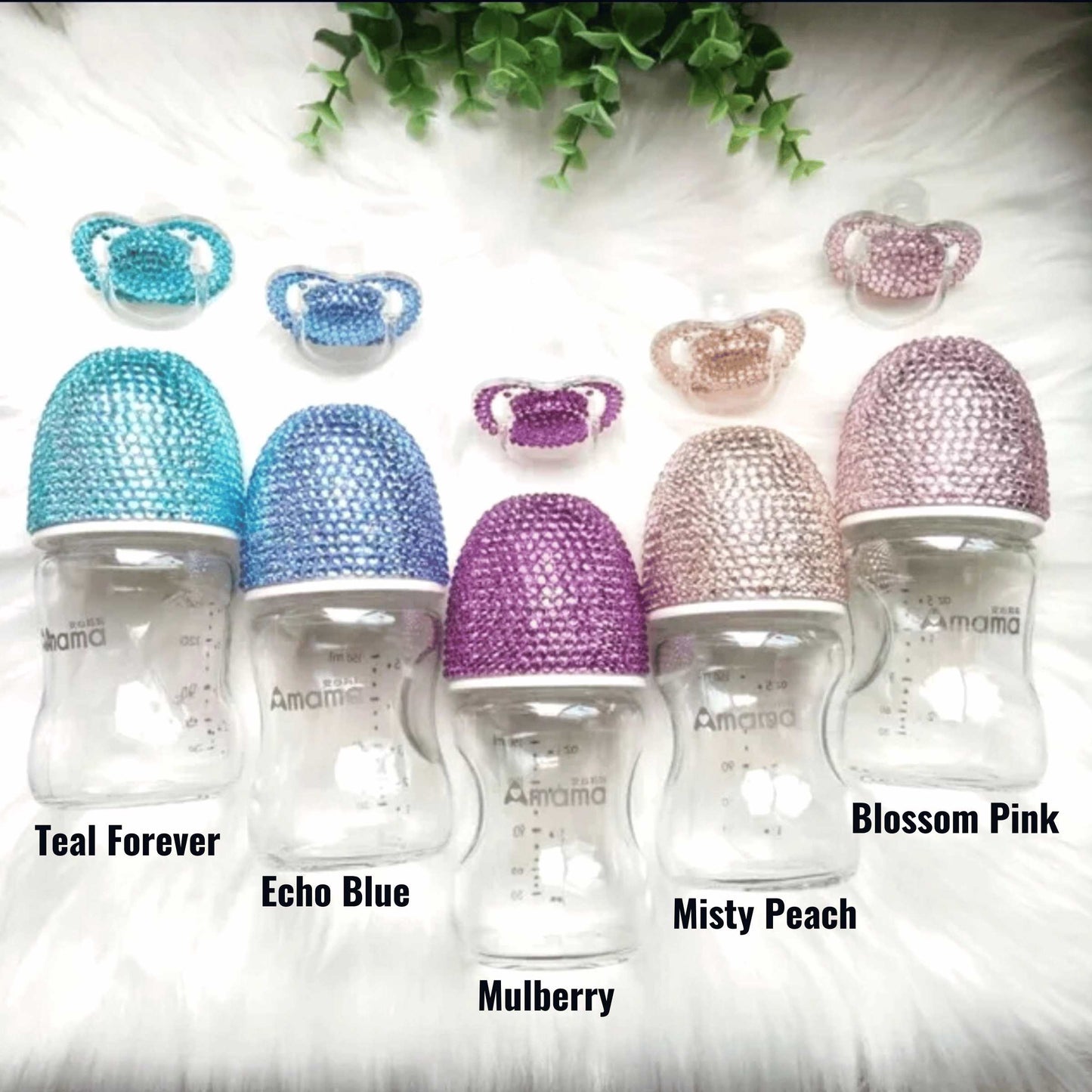 Enchanted Crystal Baby Pacifier and Bottle Gift Set