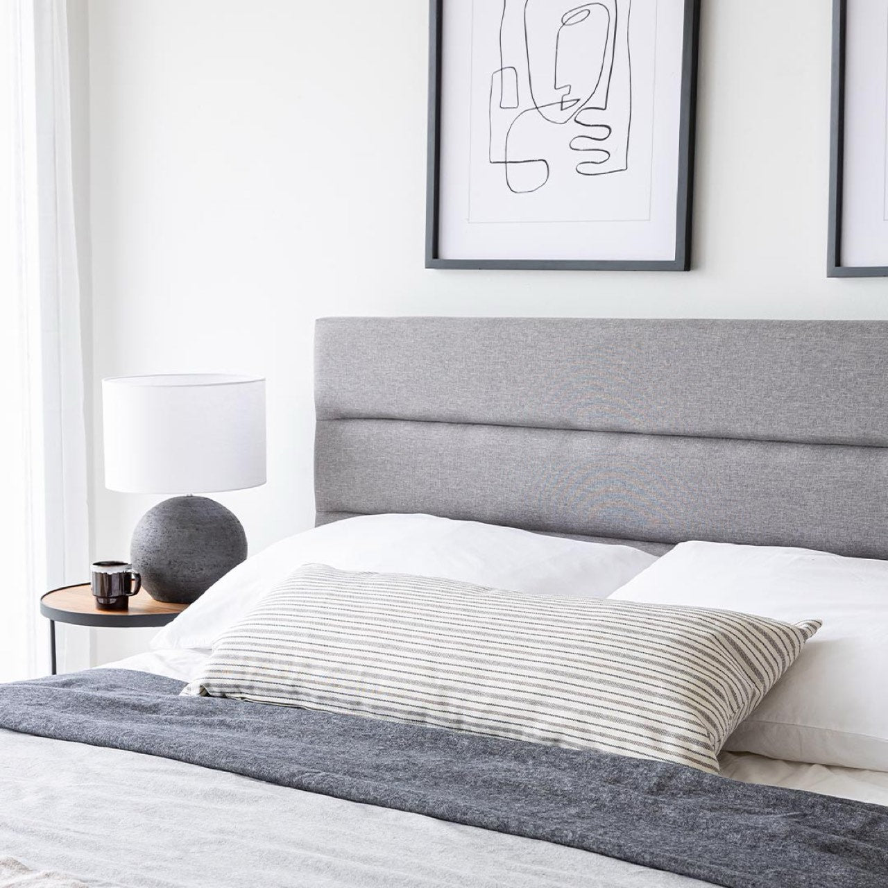 Justin King Storage Bed - Stone