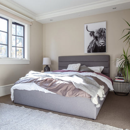 Justin King Storage Bed - Stone