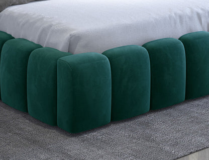 Lamica Upholstered LED Storage Platform Bed - Emerald Green