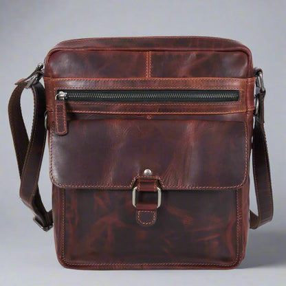 Manhattan Leather Satchel | Buffalo Leather Crossbody Bag for Men & Women
