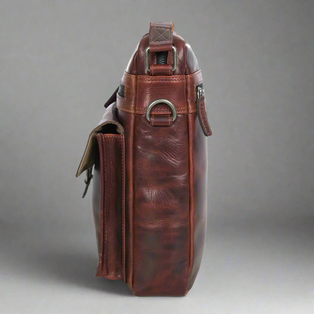 Manhattan Leather Satchel | Buffalo Leather Crossbody Bag for Men & Women