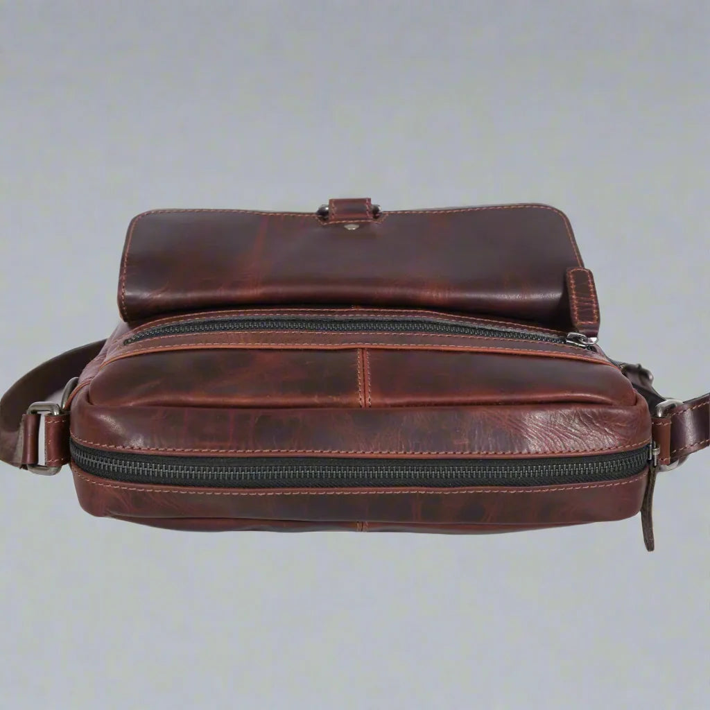 Manhattan Leather Satchel | Buffalo Leather Crossbody Bag for Men & Women
