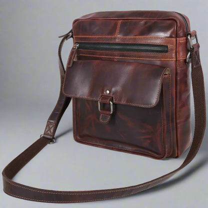Manhattan Leather Satchel | Buffalo Leather Crossbody Bag for Men & Women