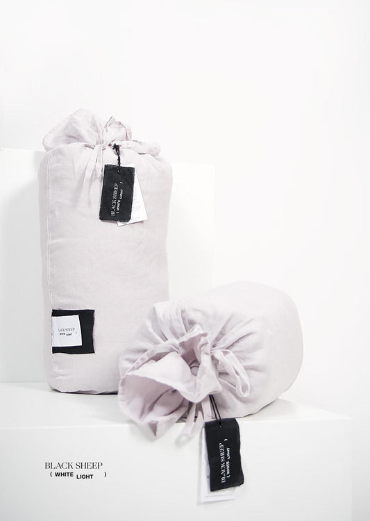 Lavender Grey Italian Linen Duvet Set