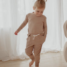 Load image into Gallery viewer, Coming Soon! Taupe Ribbed Bamboo 2-Piece Long Sleeve Jogger Set
