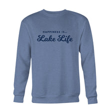 Load image into Gallery viewer, Men&#39;s Lake Life Crew Sweatshirt, Heather Navy
