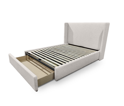 Lourdes Queen Drawer Storage Bed - Cream